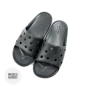 Crocs Black Classic Slides Youth Size J5 Boys Girls Unisex Big Kids Slip On